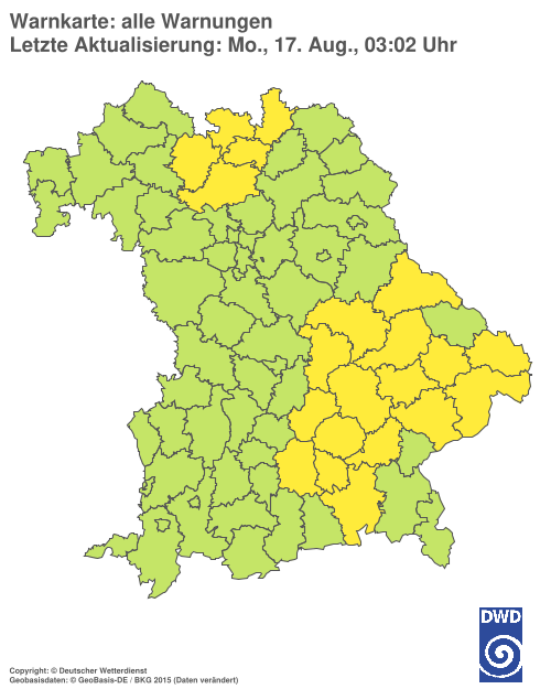 Aktuelle Wetterwarnungen für  Hannover