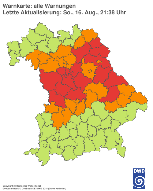 Aktuelle Wetterwarnungen für  Hannover
