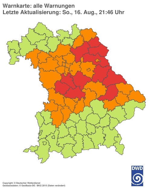 Aktuelle Wetterwarnungen für  Hannover