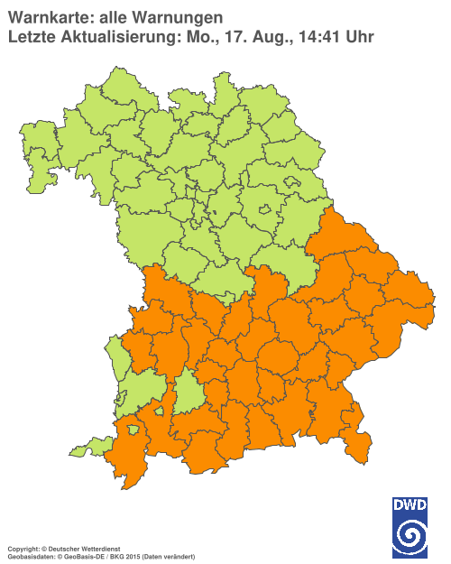 Aktuelle Wetterwarnungen für  Hannover