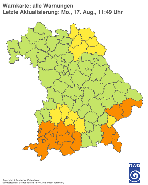 Aktuelle Wetterwarnungen für  Hannover