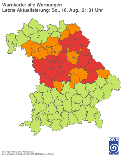 Aktuelle Wetterwarnungen für  Hannover