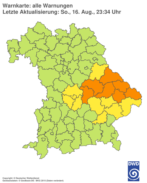 Aktuelle Wetterwarnungen für  Hannover