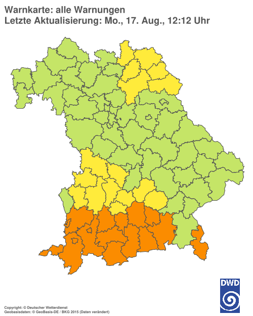 Aktuelle Wetterwarnungen für  Hannover