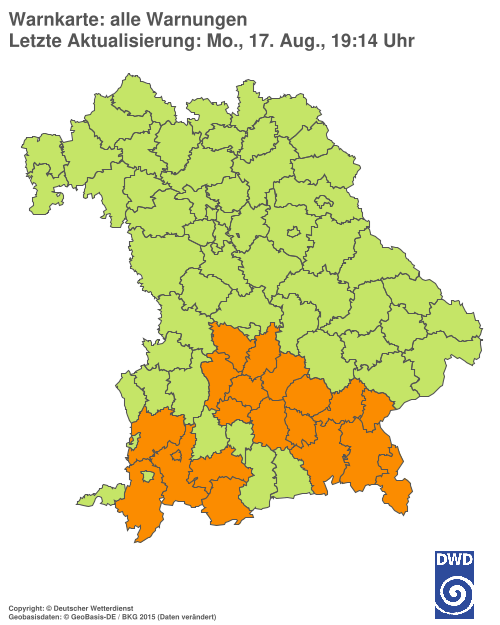 Aktuelle Wetterwarnungen für  Hannover