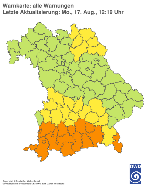 Aktuelle Wetterwarnungen für  Hannover