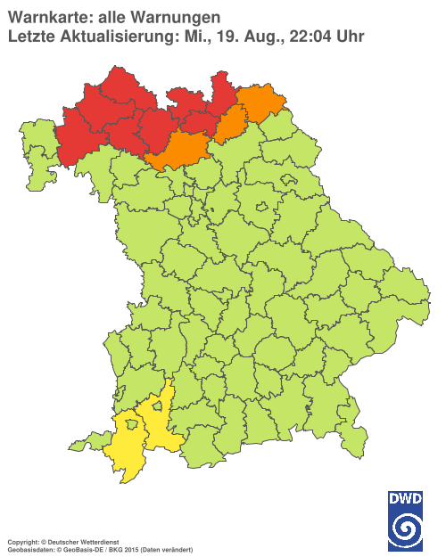 Aktuelle Wetterwarnungen für  Hannover