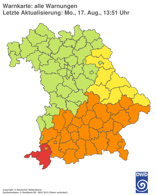 Aktuelle Wetterwarnungen für  Hannover