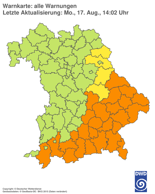 Aktuelle Wetterwarnungen für  Hannover