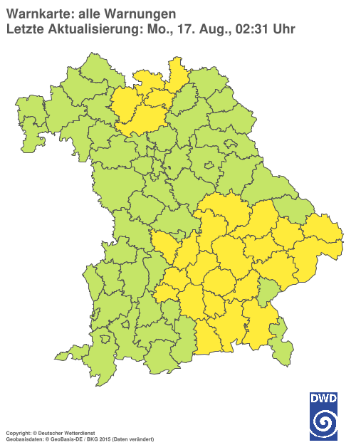 Aktuelle Wetterwarnungen für  Hannover