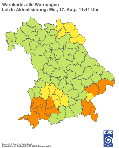 Aktuelle Wetterwarnungen für  Hannover