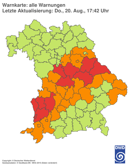 Aktuelle Wetterwarnungen für  Hannover