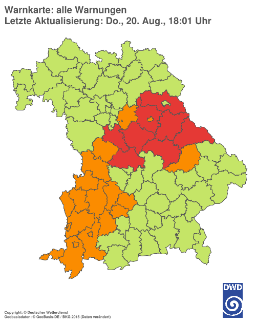 Aktuelle Wetterwarnungen für  Hannover
