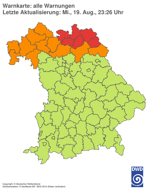 Aktuelle Wetterwarnungen für  Hannover