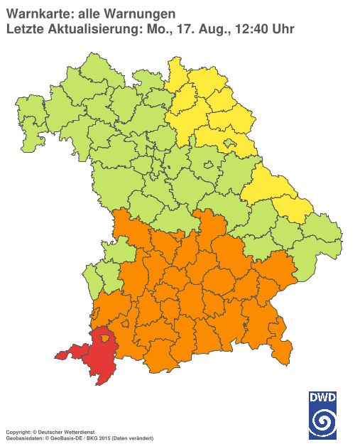 Aktuelle Wetterwarnungen für  Hannover