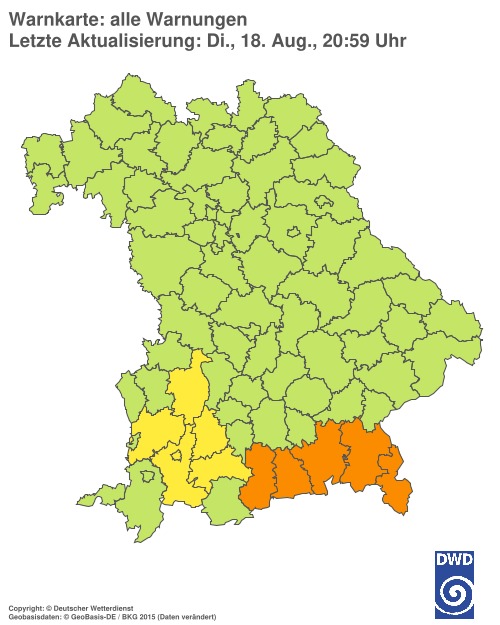 Aktuelle Wetterwarnungen für  Hannover