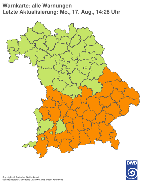 Aktuelle Wetterwarnungen für  Hannover