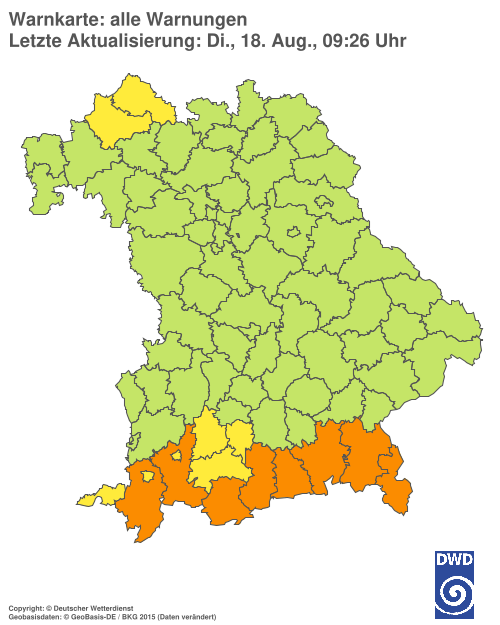 Aktuelle Wetterwarnungen für  Hannover