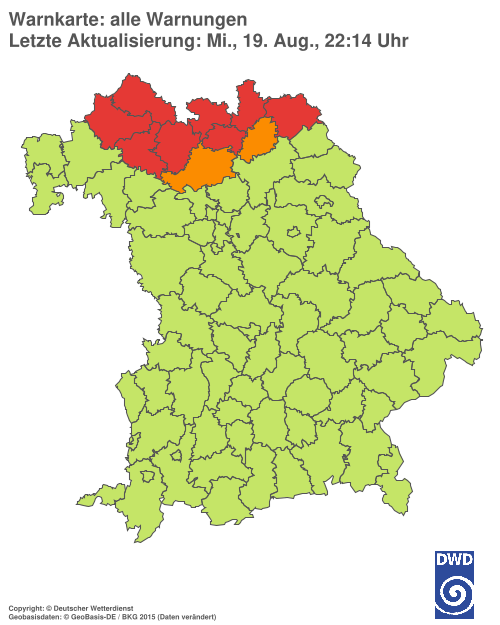Aktuelle Wetterwarnungen für  Hannover