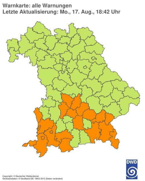 Aktuelle Wetterwarnungen für  Hannover