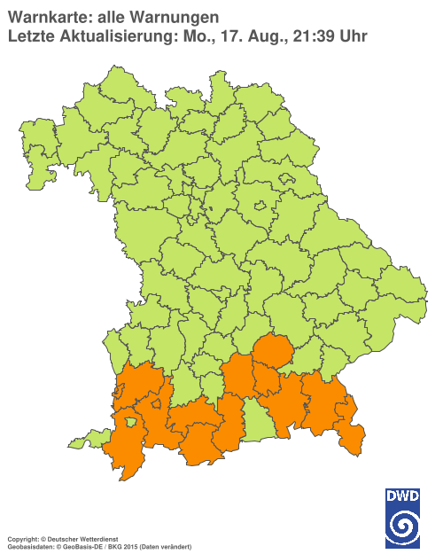 Aktuelle Wetterwarnungen für  Hannover