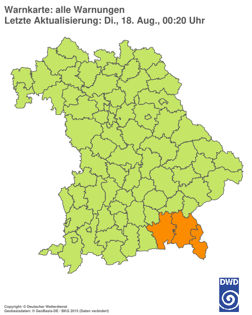 Aktuelle Wetterwarnungen für  Hannover