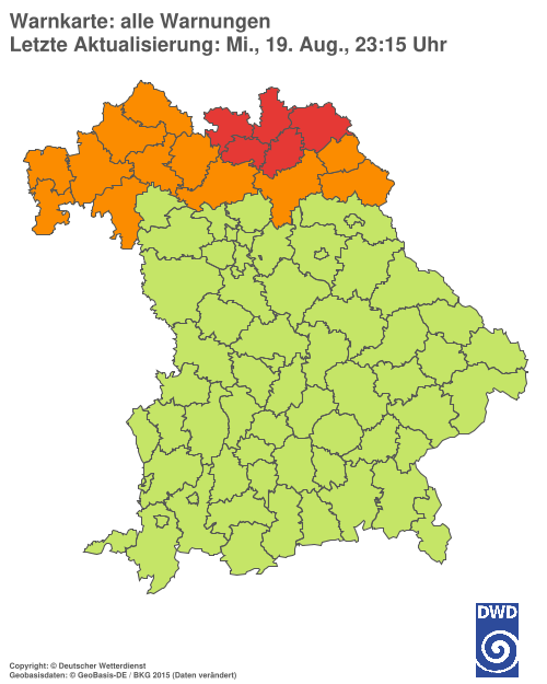 Aktuelle Wetterwarnungen für  Hannover