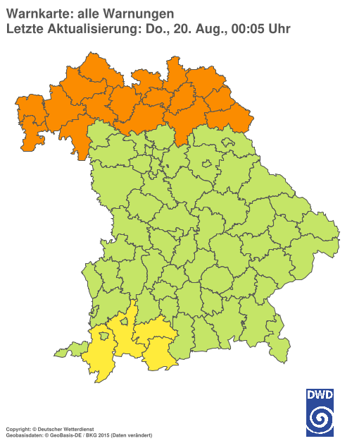 Aktuelle Wetterwarnungen für  Hannover