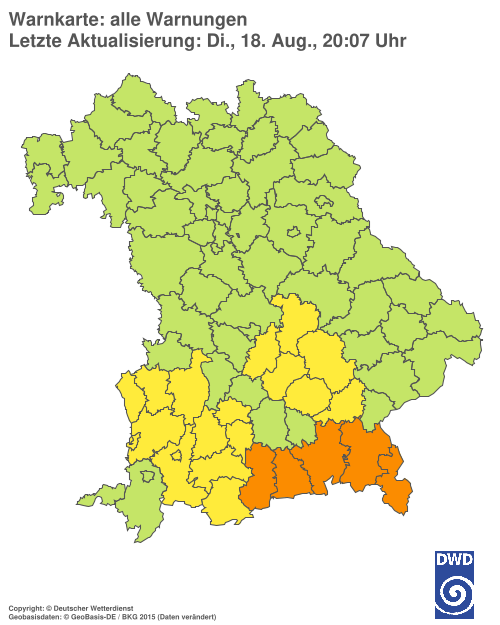 Aktuelle Wetterwarnungen für  Hannover