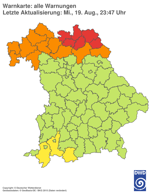 Aktuelle Wetterwarnungen für  Hannover