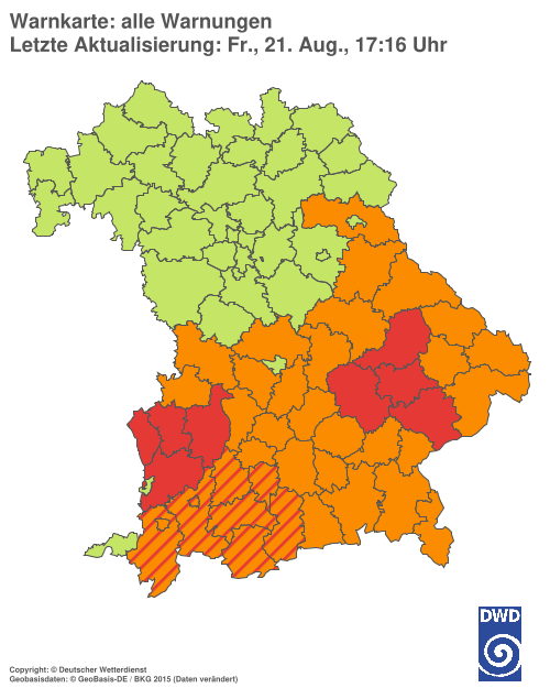 Aktuelle Wetterwarnungen für  Hannover