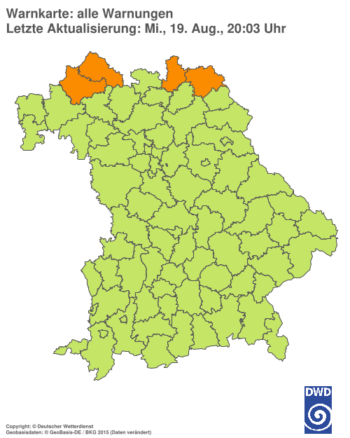 Aktuelle Wetterwarnungen für  Hannover