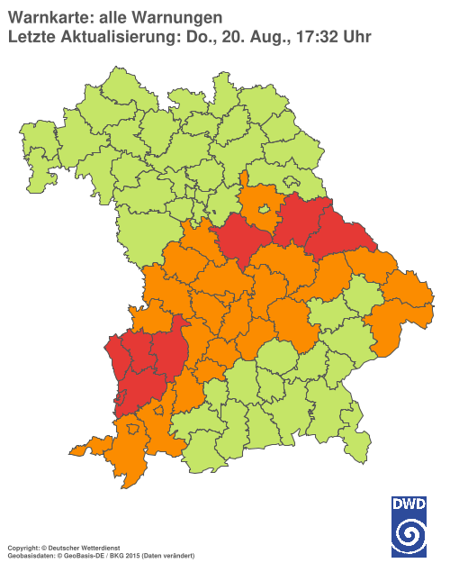 Aktuelle Wetterwarnungen für  Hannover