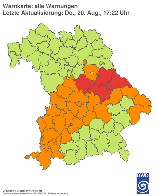 Aktuelle Wetterwarnungen für  Hannover
