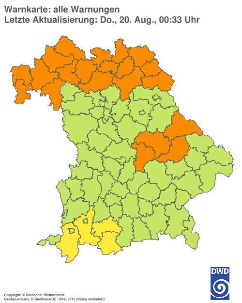 Aktuelle Wetterwarnungen für  Hannover