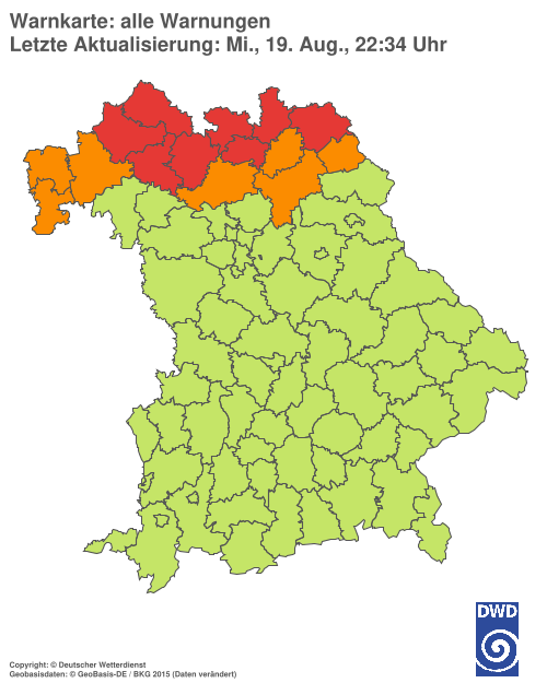Aktuelle Wetterwarnungen für  Hannover