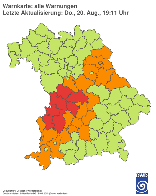 Aktuelle Wetterwarnungen für  Hannover