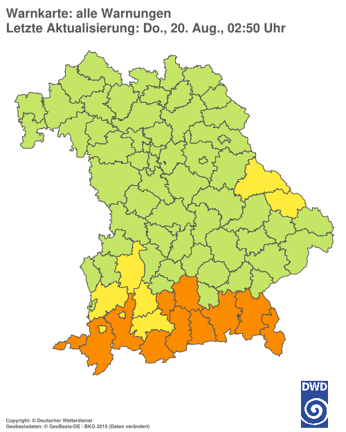 Aktuelle Wetterwarnungen für  Hannover