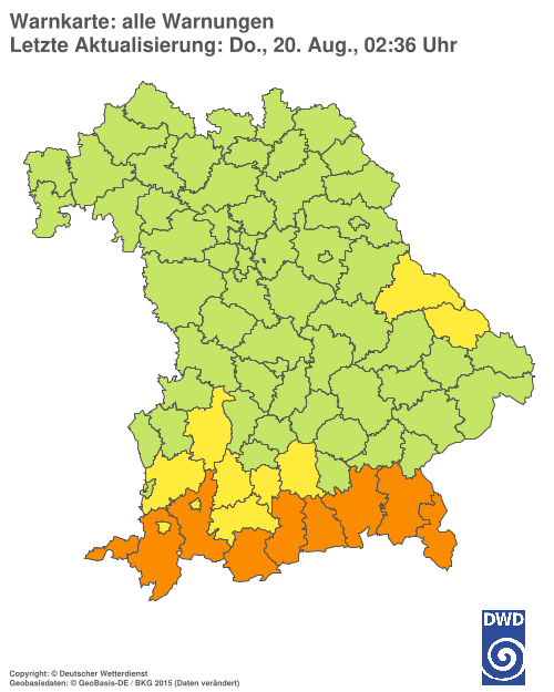 Aktuelle Wetterwarnungen für  Hannover