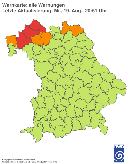 Aktuelle Wetterwarnungen für  Hannover