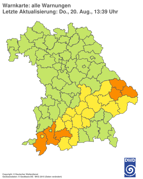 Aktuelle Wetterwarnungen für  Hannover
