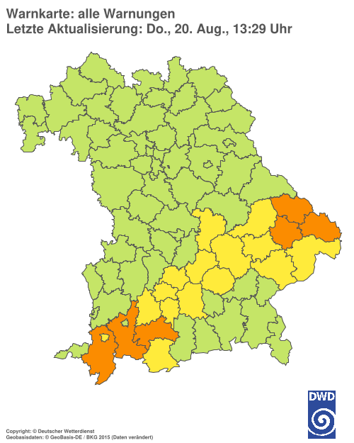 Aktuelle Wetterwarnungen für  Hannover