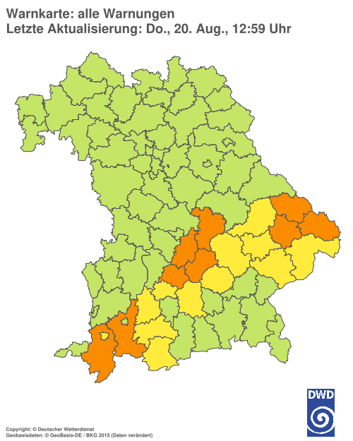 Aktuelle Wetterwarnungen für  Hannover