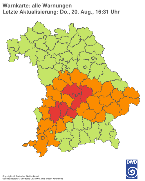 Aktuelle Wetterwarnungen für  Hannover