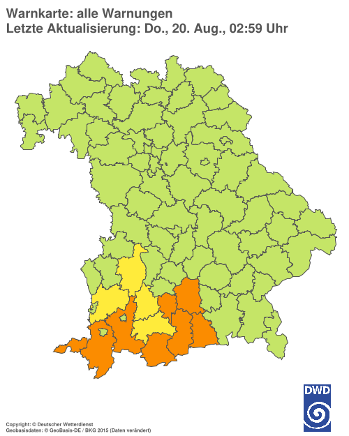 Aktuelle Wetterwarnungen für  Hannover