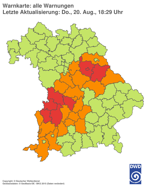 Aktuelle Wetterwarnungen für  Hannover