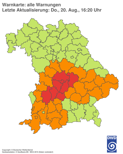 Aktuelle Wetterwarnungen für  Hannover