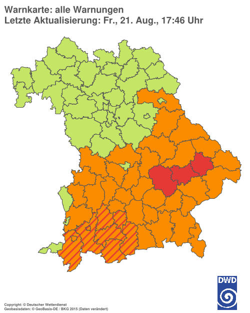 Aktuelle Wetterwarnungen für  Hannover