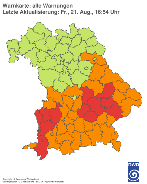 Aktuelle Wetterwarnungen für  Hannover