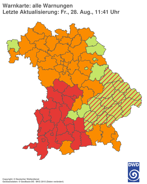 Aktuelle Wetterwarnungen für  Hannover